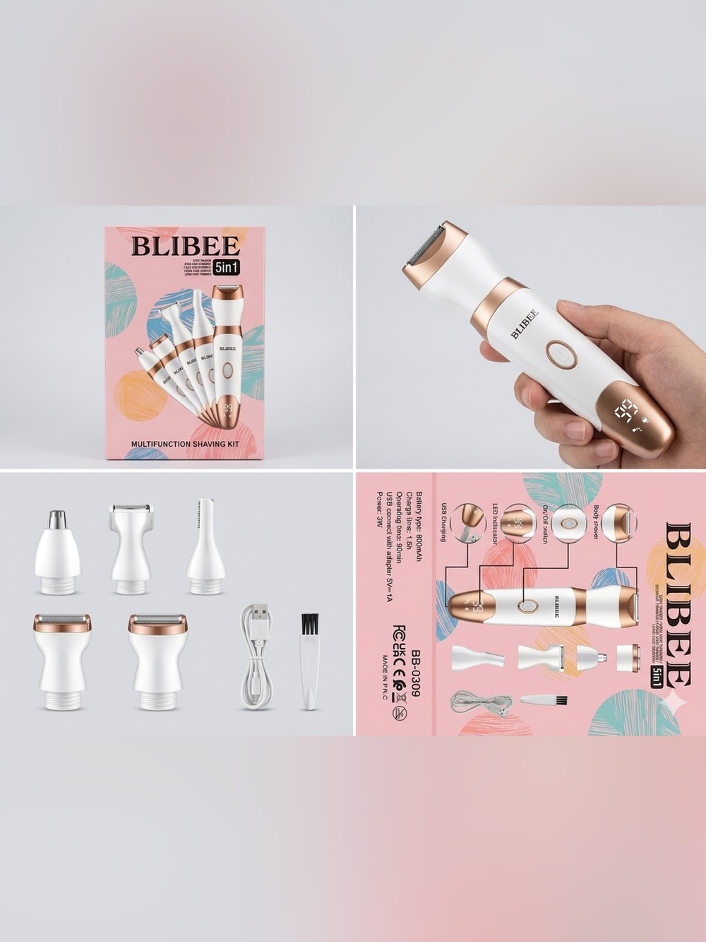5-in-1 Women’s Trimmer Kit — Rose Gold/White - Picture 2 of 2